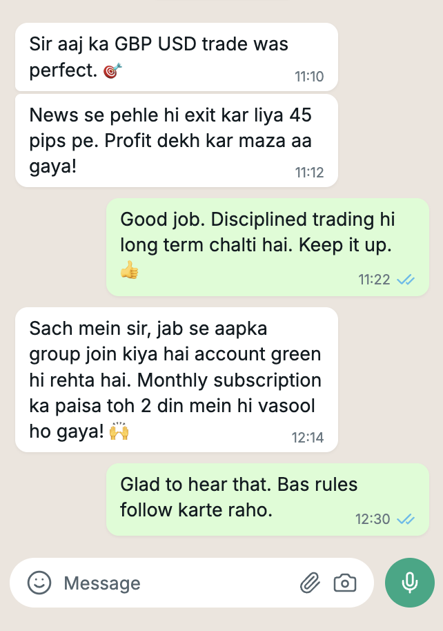 Member chat — +45 pips on GBP/USD before news